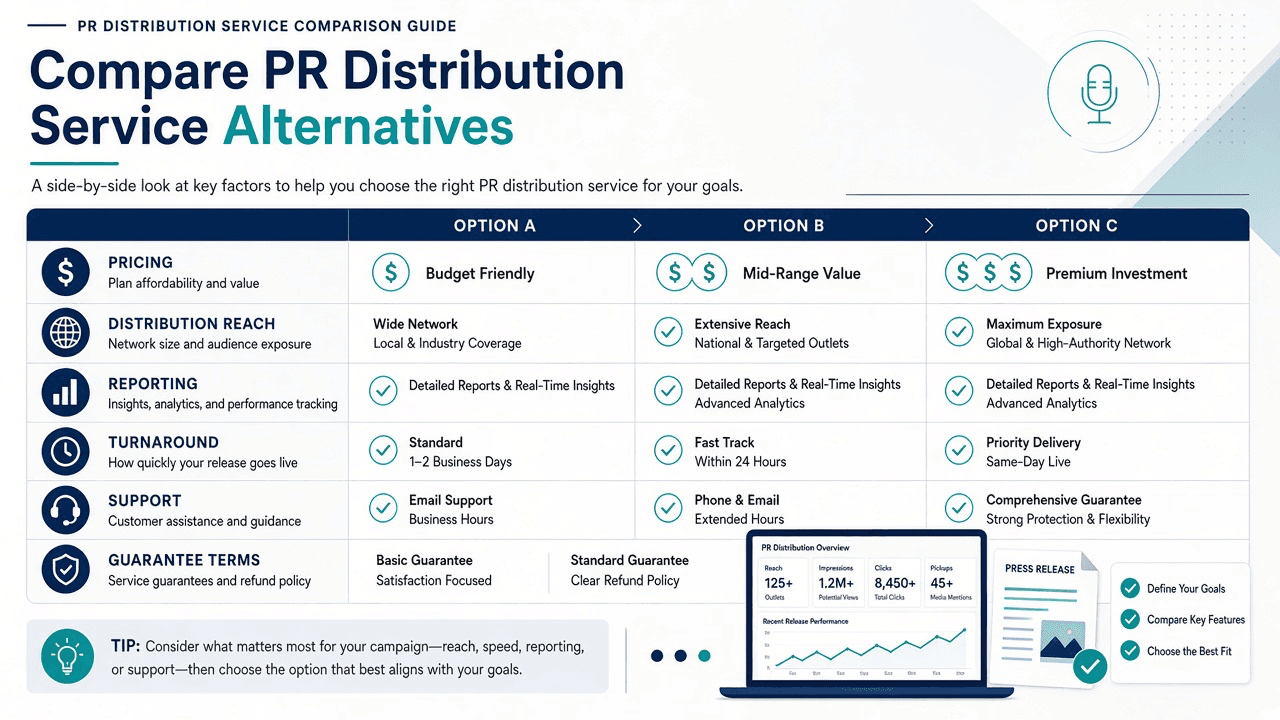 King Newswire alternatives comparison guide for PR distribution services